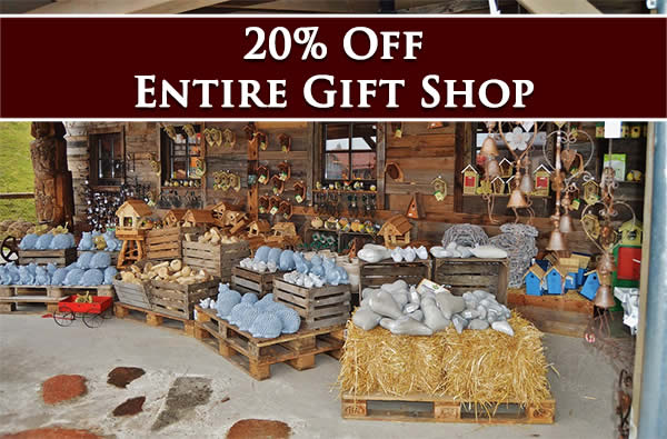 20% off entire gift shop stock